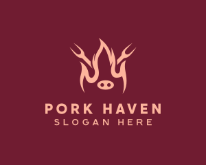 Pig Roast Grill Fork logo design