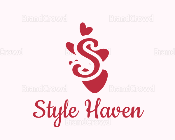 Feminine Valentines Heart Logo