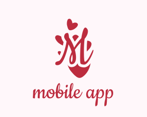 Cute - Feminine Valentines Heart logo design