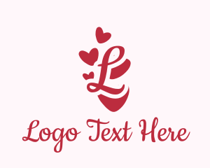 Love Letter - Feminine Valentines Heart logo design