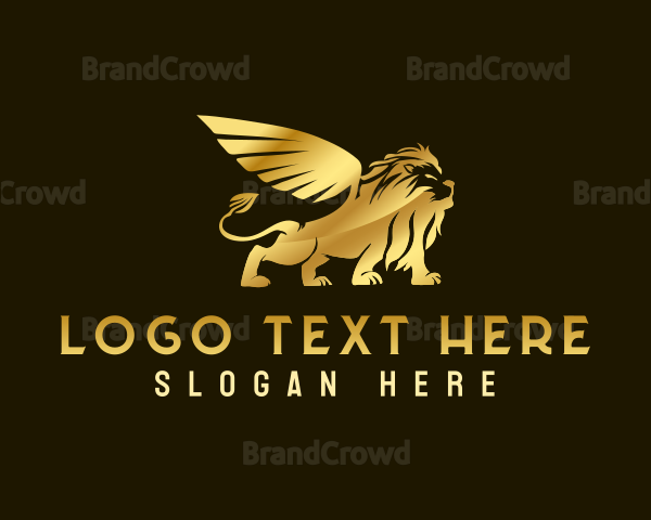 Mythical Winged Lion Beast Logo