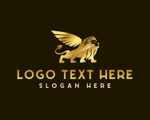 Character - Mythical Winged Lion Beast logo design