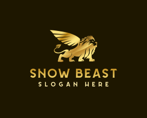 Mythical Winged Lion Beast logo design