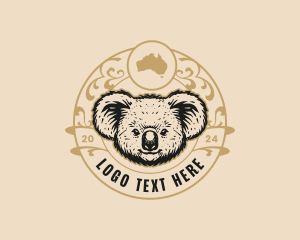 Map - Australia Koala Animal logo design