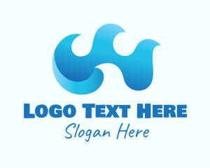 Seaside - Blue Tidal Waves logo design