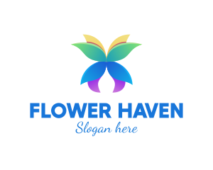 Flower Butterfly Spa logo design