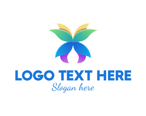 Massage - Flower Butterfly Spa logo design