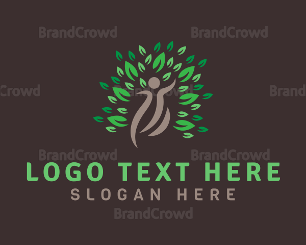 Human Tree Botanical Logo