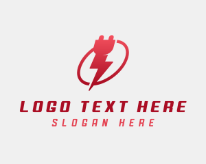 Electricity - Thunder Electrical Plug logo design