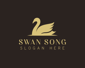 Swimming Swan Bird logo design