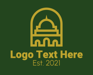 Kaaba - Islamic Mosque Structure logo design