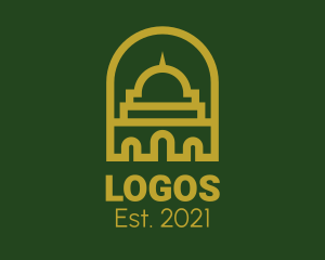 Kaaba - Islamic Mosque Structure logo design