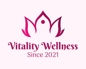 Wellness Yoga Flower logo design