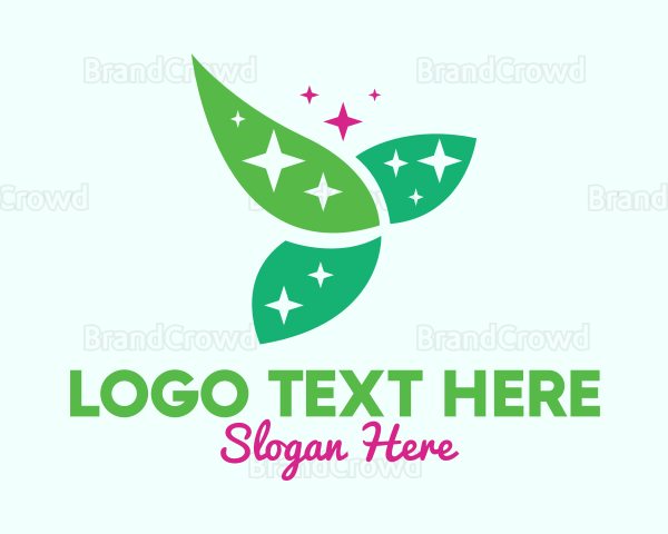 Shining Organic Leaves Logo