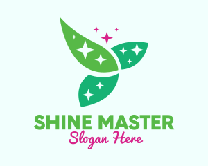 Shining Organic Leaves logo design