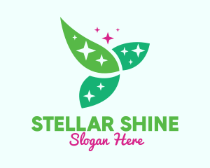 Shining Organic Leaves logo design