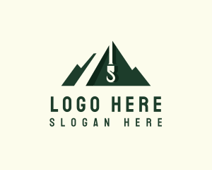 Construction - Mountain Construction Crane logo design