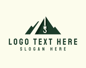 Construction - Mountain Construction Crane logo design