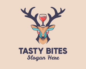 Deer - Deer Antlers Wine logo design