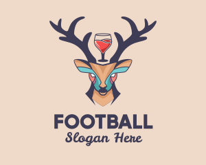 Vineyard - Deer Antlers Wine logo design