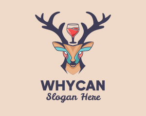Hunt - Deer Antlers Wine logo design