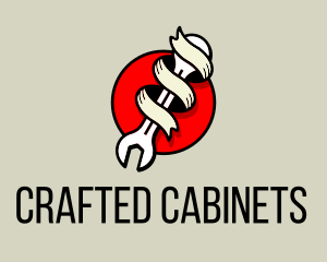 Cabinetry - Wrench Ribbon Mechanic logo design