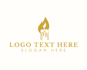 Candle - Flame Wax Candle logo design