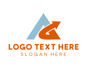 Logistics - Freight Letter A Arrow logo design