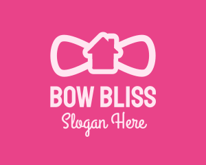 Pink Bow Tie House logo design