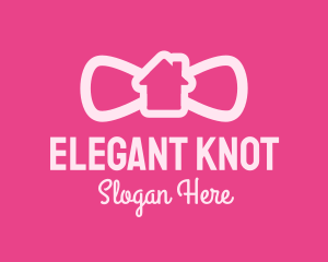 Pink Bow Tie House logo design