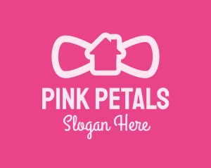 Pink Bow Tie House logo design