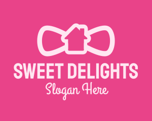 Pink Bow Tie House logo design