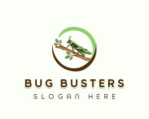 Grasshopper Insect Nature logo design