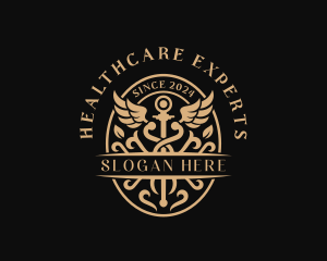 Healthcare Caduceus Clinic logo design