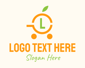 Simple Orange Cart Lettermark Logo