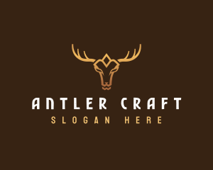 Animal Deer Antler logo design