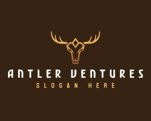 Animal Deer Antler logo design