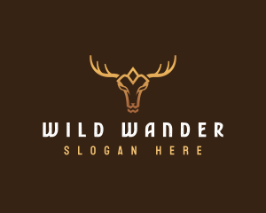 Animal Deer Antler logo design