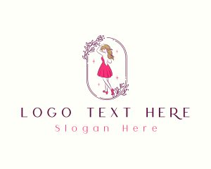 Couture - Sexy Woman Fashionista Dress logo design