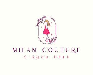 Sexy Woman Fashionista Dress logo design