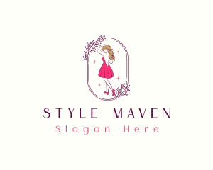 Sexy Woman Fashionista Dress logo design