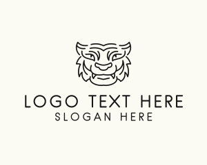 Feral - Smiling Wild Tiger logo design