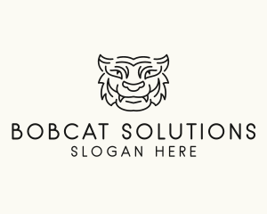 Bobcat - Smiling Wild Tiger logo design