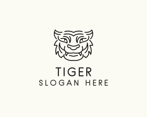 Smiling Wild Tiger logo design