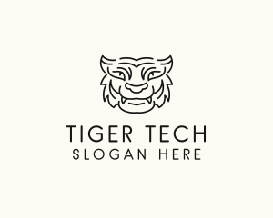 Smiling Wild Tiger logo design