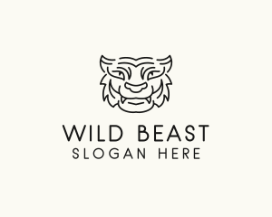 Smiling Wild Tiger logo design