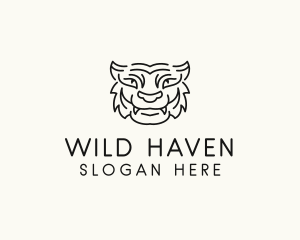 Smiling Wild Tiger logo design