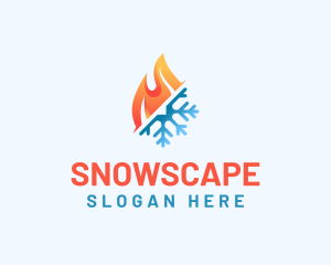 Snow - Fuel Flame Snow Energy logo design