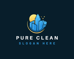 City Broom Stick Cleaning logo design