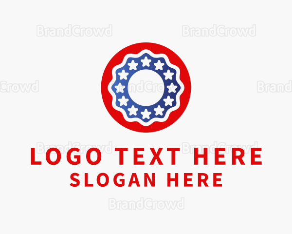 American Flag Donut Logo